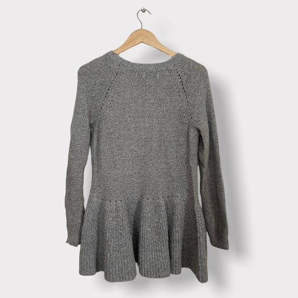 Grey ELLE Open Cardigan Peplum Size Medium - Picture 2 of 7